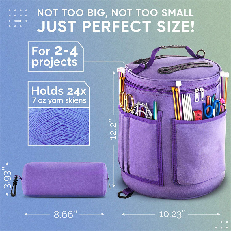 Hot Sales Durable Knitting and Crochet Organizer with Needle Case Yarn Crochet Storage Tote Bag Yarn Storage Organizer