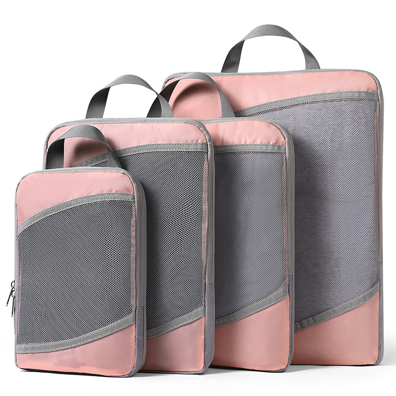 Hot Sell Travel Essentials Organizer Bags for Luggage Travel Accessories 4 Set Compression Packing Cubes for Suitcase