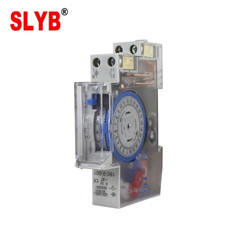 High Quality DIN Rail 220VAC 24 Hour Rotary Electric Analog Mechanical Auto off SUL180A 15 Minutes Timer Switch