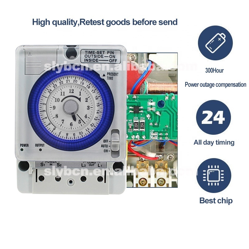 SLYB In Stock TB388 AC 220V 16A Electric Controller 24 Hour Mechanical Time Switch Analog Timer