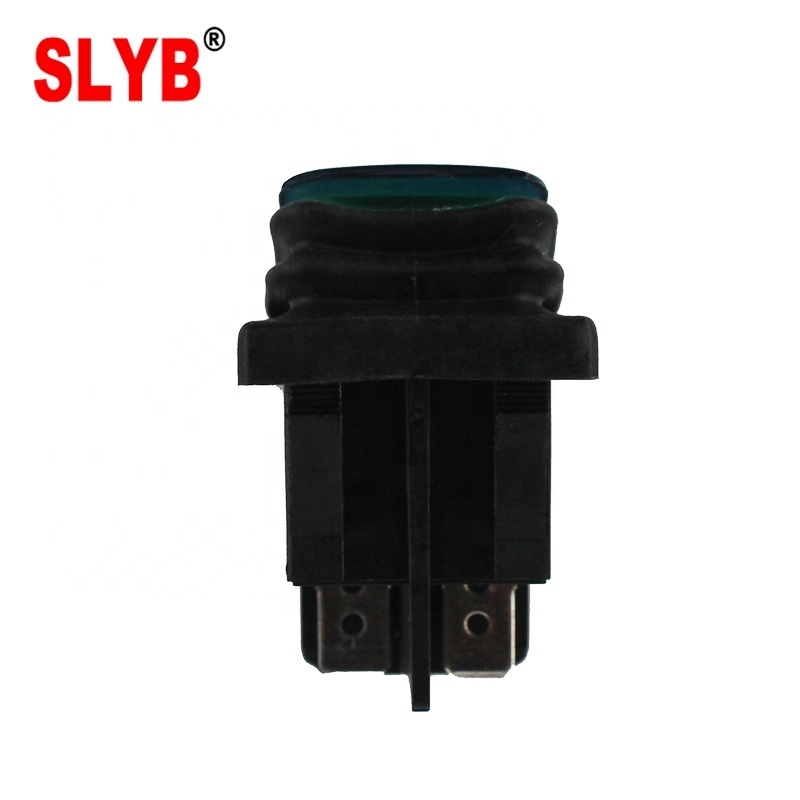 250VAC 16A 4PIN DPST Switch KCD4 KCD2 Waterproof LED ON OFF Push Rocker Boat Switch with Light Green Red