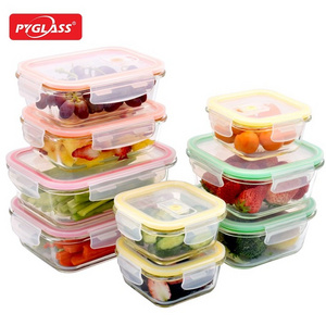 Wholesale Eco Friendly Borosilicate Hatchback Vented PP Lid Glass Food Container For Prep Vacuum Storage Set With Airtight Lock