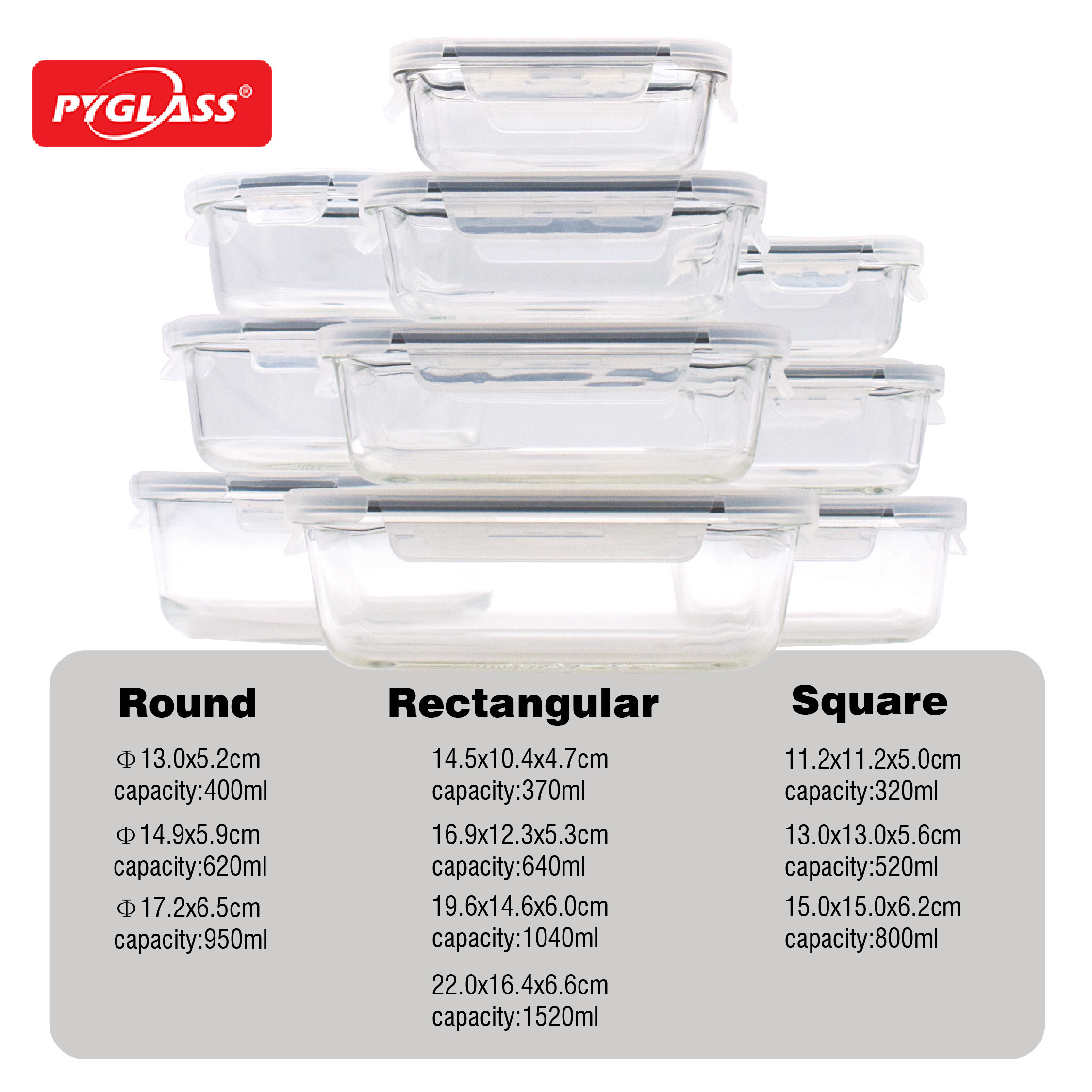 Glass Food Storage Containers with Lids, Meal Prep Containers, Airtight Lunch Containers Bento Boxes with Snap Locking Lids