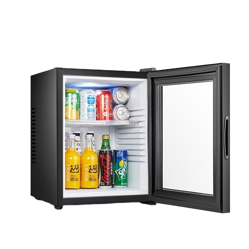 Table Top Glass Door No Frost Hotel Room Mini Bar Fridge With Lock