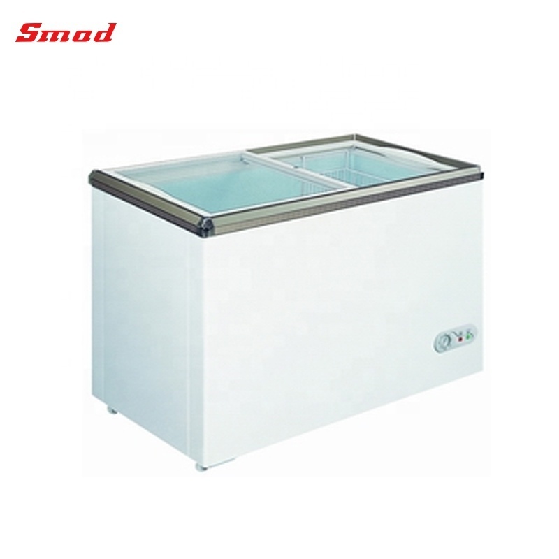 110V ETL mini portable ice cream freezer glass door chest deep freezer