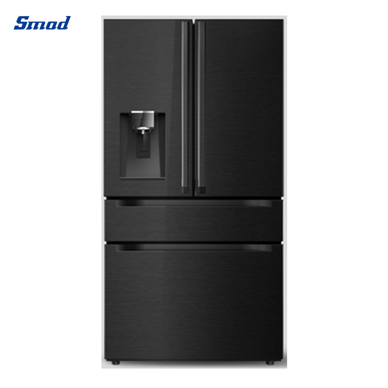 Smad Stainless Steel French Door Refrigerator With Ice Maker Water Dispenser