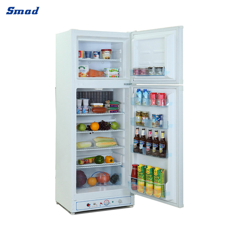 Smad 225L Double Door Gas Electric Absorption Refrigerator And Freezer For DDG-225B1