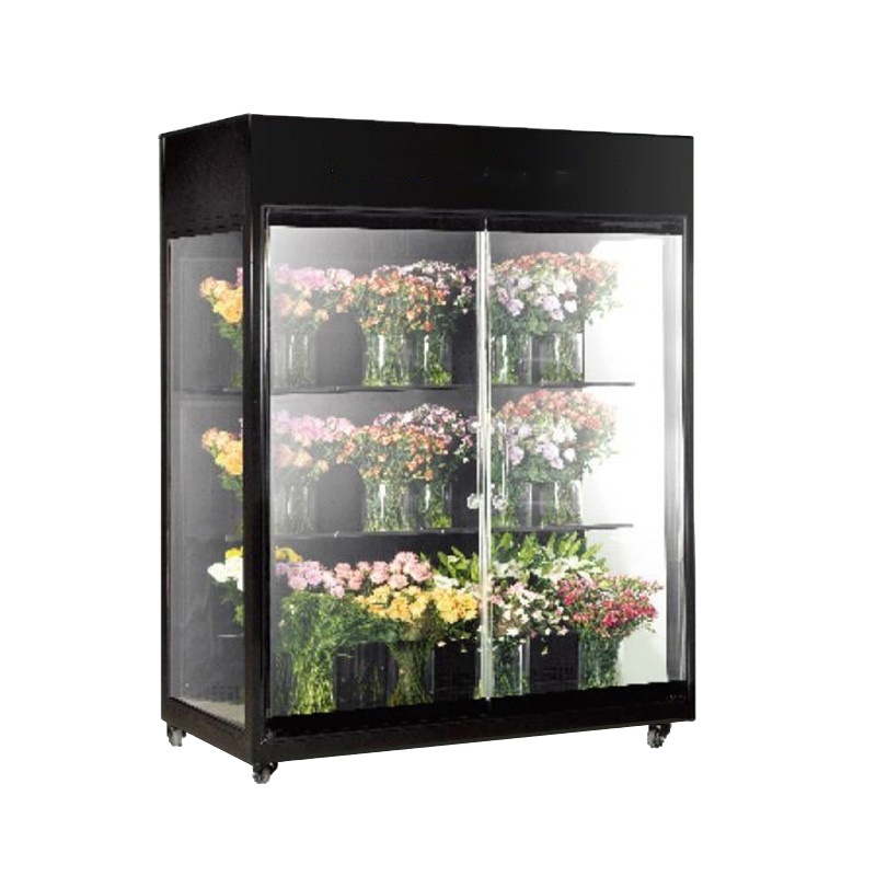 Smad Double Glass Door Fresh Flower Display Showcase Cooler Refrigerator