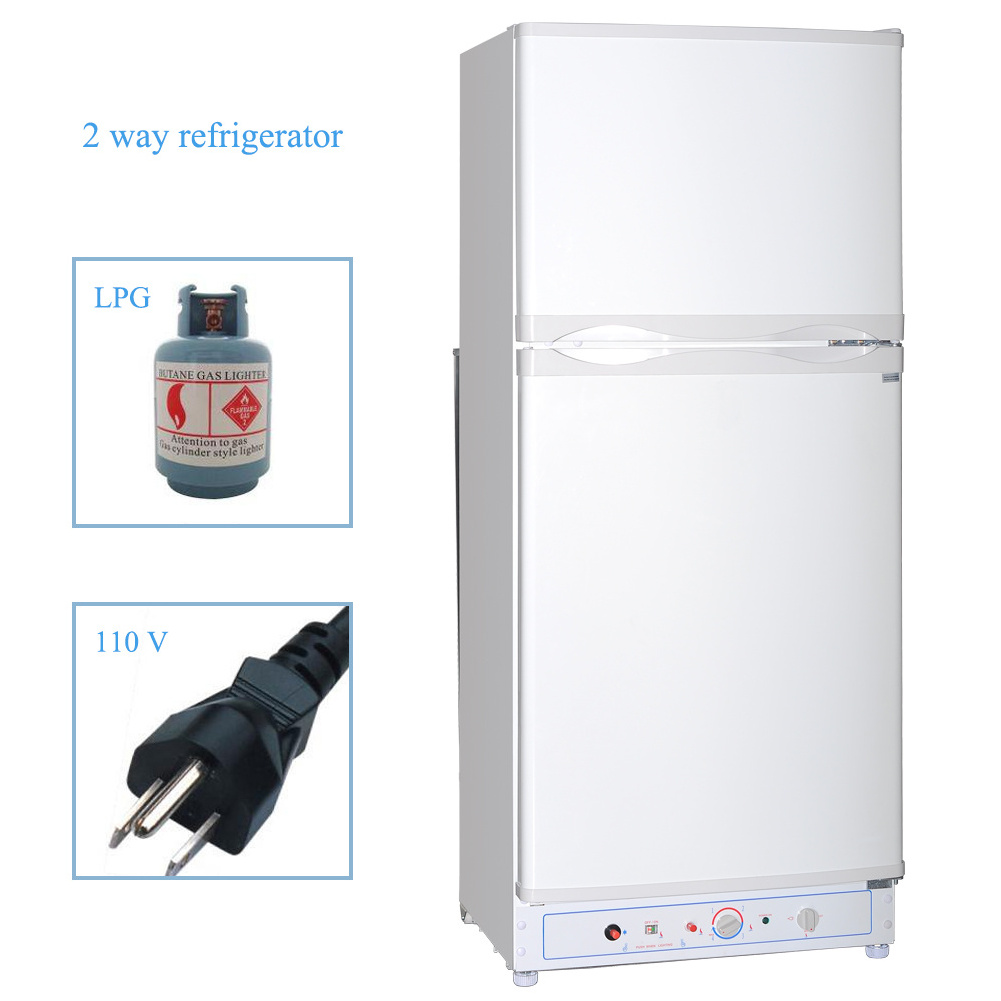 Ammonia Cooling LPG Propane Gas Kerosene Top Freezer Refrigerator