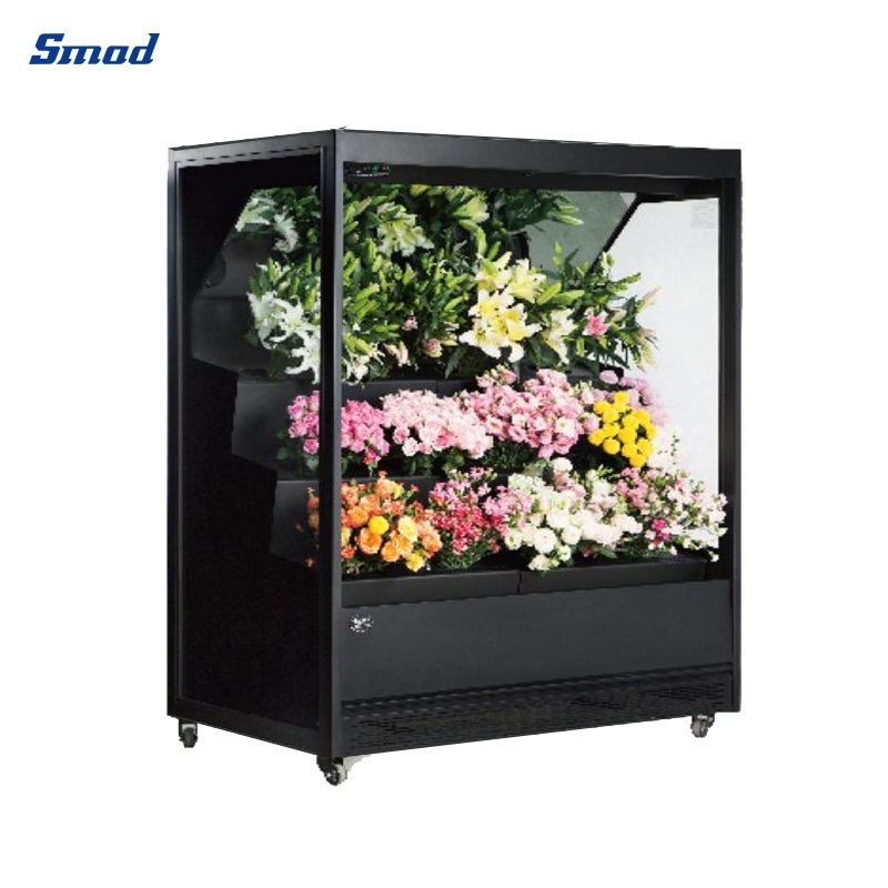 Smad Double Glass Door Fresh Flower Display Showcase Cooler Refrigerator