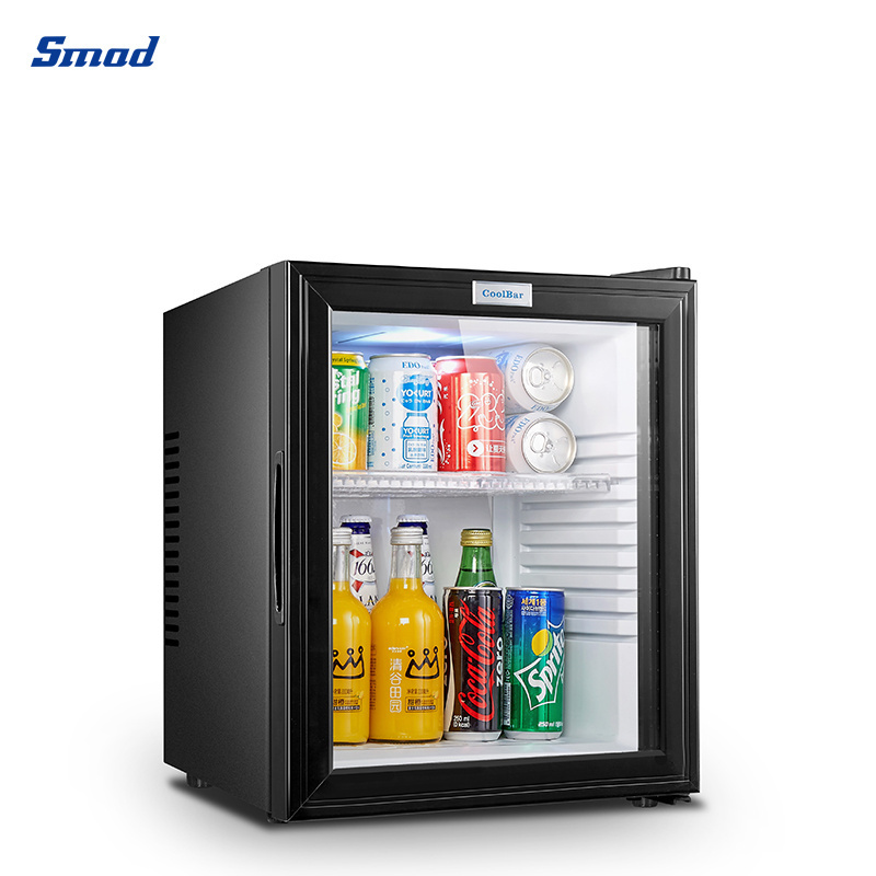 Table Top Glass Door No Frost Hotel Room Mini Bar Fridge With Lock