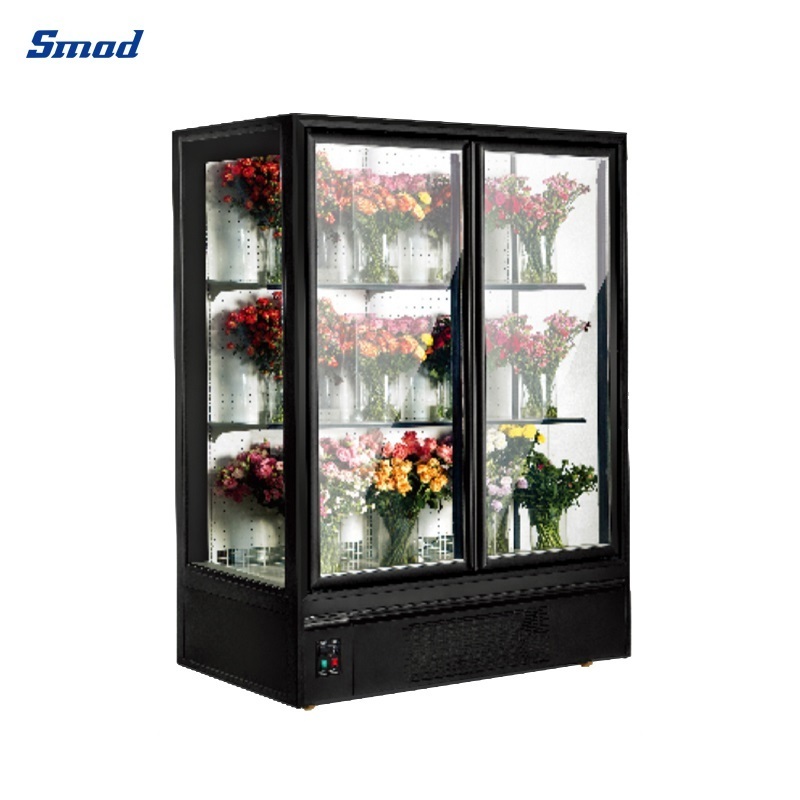 Smad Double Glass Door Fresh Flower Display Showcase Cooler Refrigerator