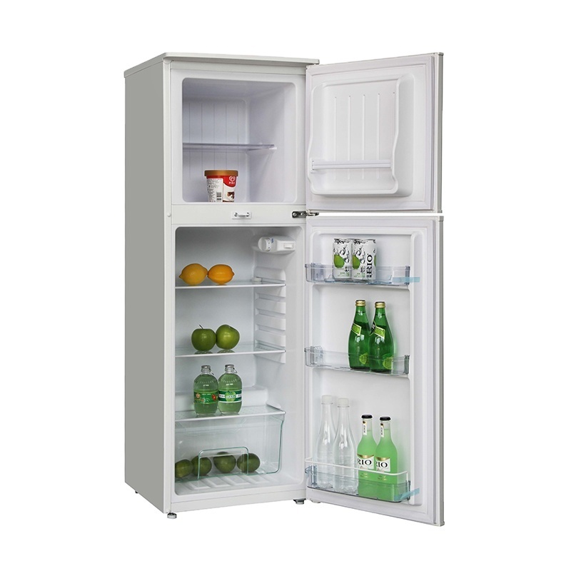 Home 138L Double Door Upright Freezer 220V White Silver Refrigerator