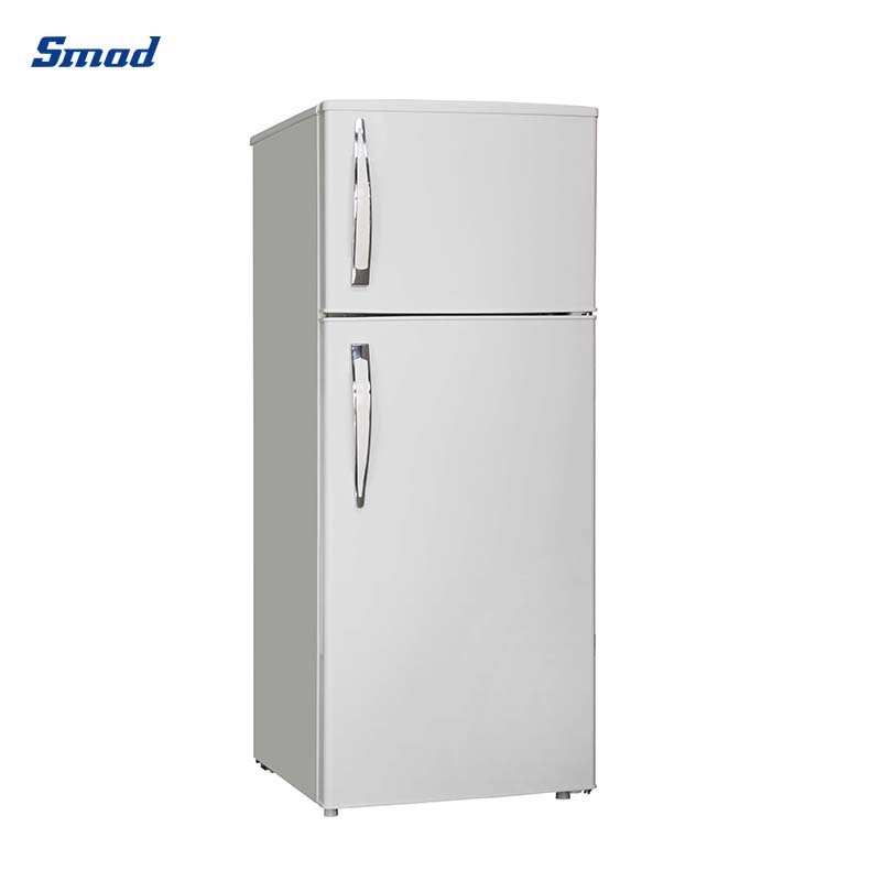 Home 138L Double Door Upright Freezer 220V White Silver Refrigerator