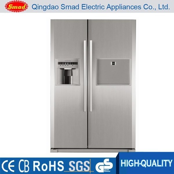 Smad Stainless Steel Fruit Kitchen Refrigerator with Ice Maker Water Dispenser and Mini Bar