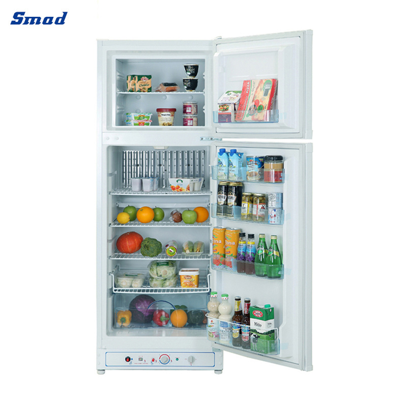 Smad White Gas Powered Double Door 280L Absorption Refrigerator Prices