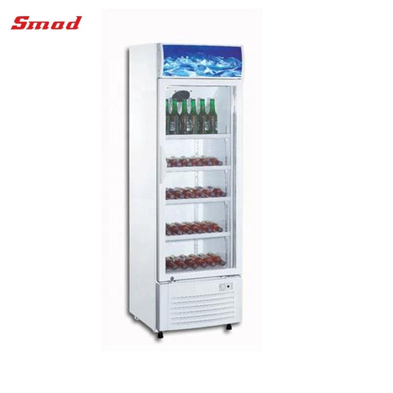 216-390L Direct Cooling Single Glass Door Upright Fridge Freezer Showcase