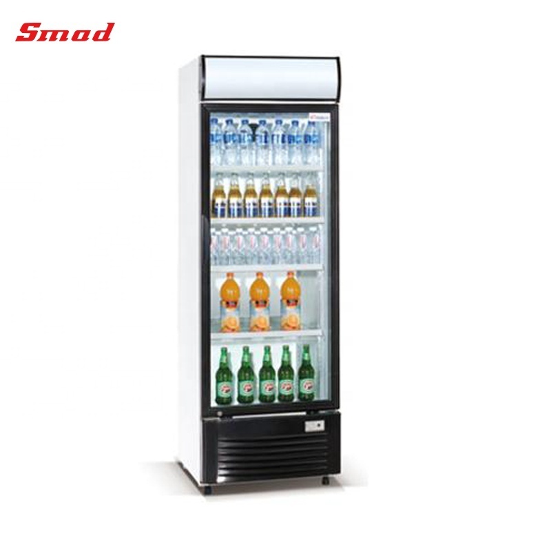 216-390L Direct Cooling Single Glass Door Upright Fridge Freezer Showcase