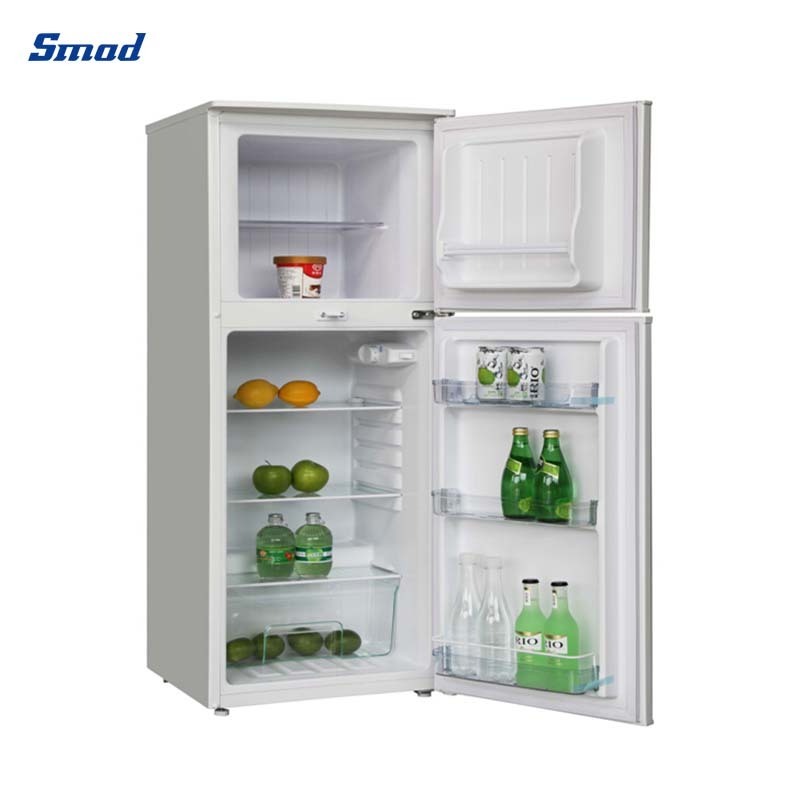 Home 138L Double Door Upright Freezer 220V White Silver Refrigerator