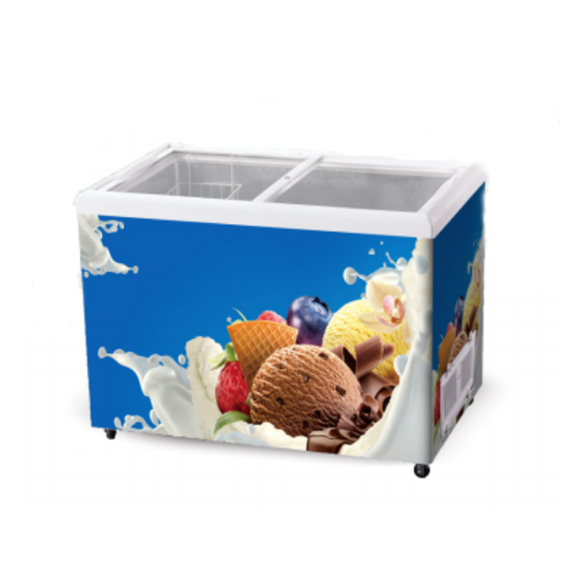 Small Ice Cream Freezer Glass Door Display Freezer