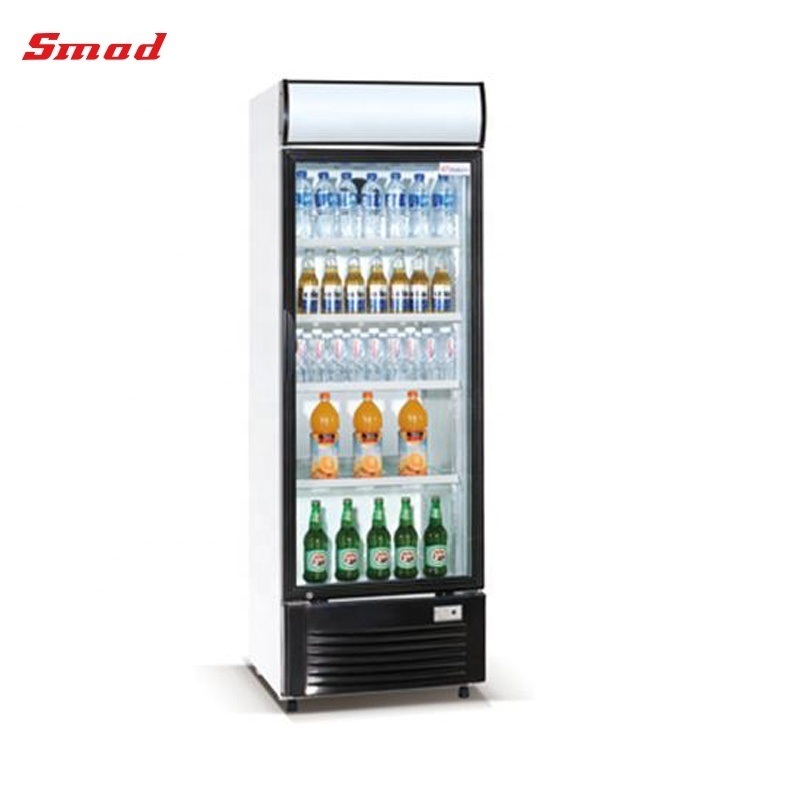 216-390L Direct Cooling Single Glass Door Upright Fridge Freezer Showcase