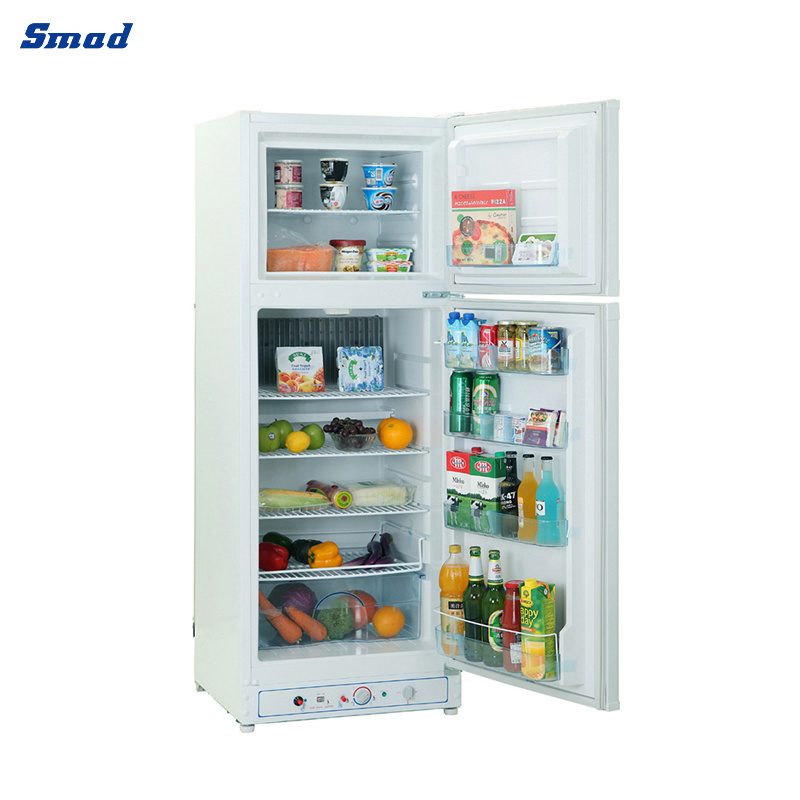 Smad White Gas Powered Double Door 280L Absorption Refrigerator Prices