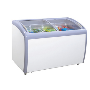 360 L Supermarket Commercial Chest Glass Door Freezer For Frozen Food DDH-360XU(JY)