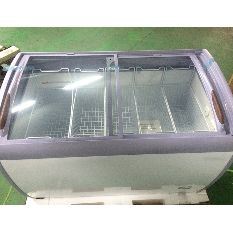 360 L Supermarket Commercial Chest Glass Door Freezer For Frozen Food DDH-360XU(JY)