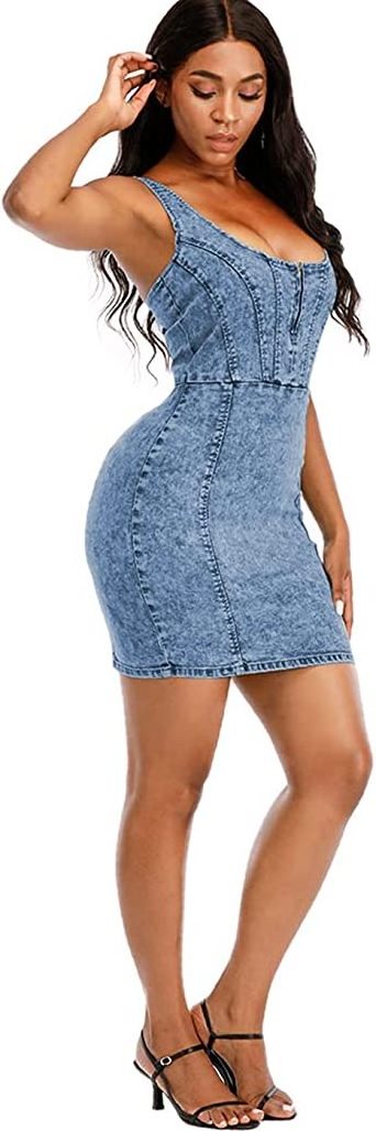 Jupe Zipper Skinny Women Clothing Denim Shorts Jeans Suspender Dresses Women Lady Sexy Denim Zipper Fly