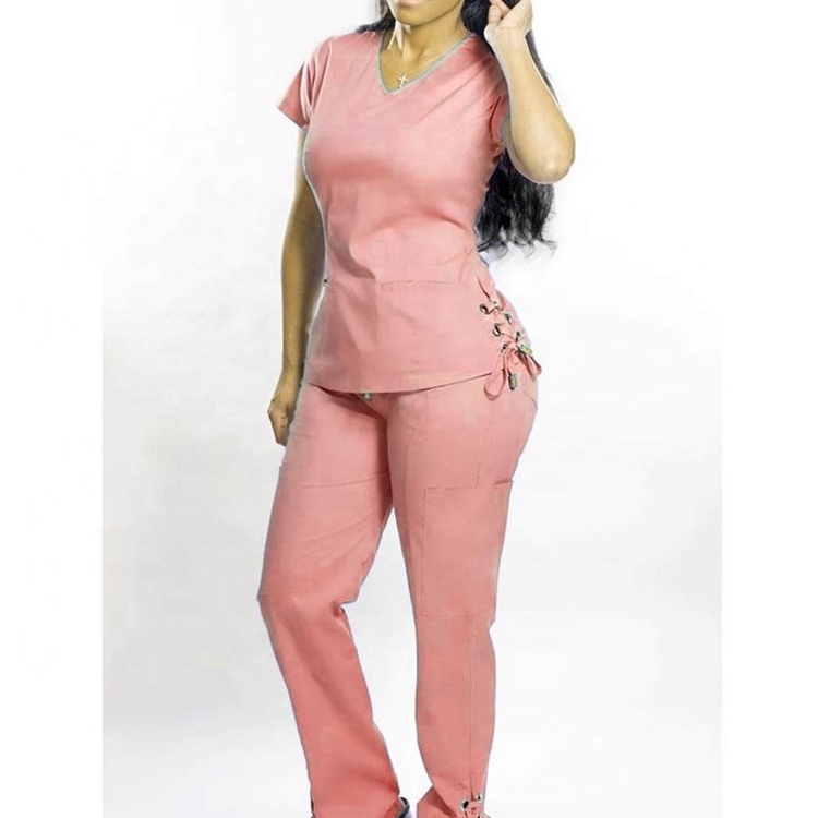 Top quality Breathable women's nursing scrub sets straight pants tall hospital uniforms cute nursing scrubs uniform