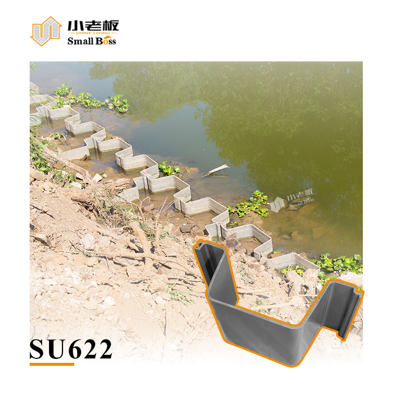 Factory directly PVC sheet pile Vinyl seawall panel U sheet pile for riverbank erosion control Durable and Easy installation