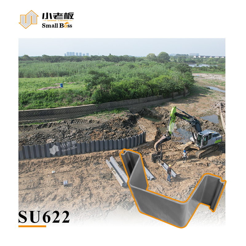 PVC Vinyl U Z Type 2 4 Plastic Retaining Seawalls Supplier No Steel Sheet Piling For  seawall bulkhead Water Solution