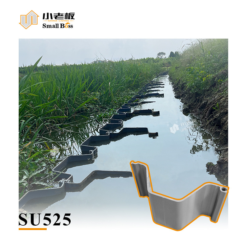 Factory directly PVC sheet pile Vinyl seawall panel U sheet pile for riverbank erosion control Durable and Easy installation