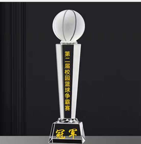 Sports crystal trophies and awards customized football, basketball any ball personal logo engraving