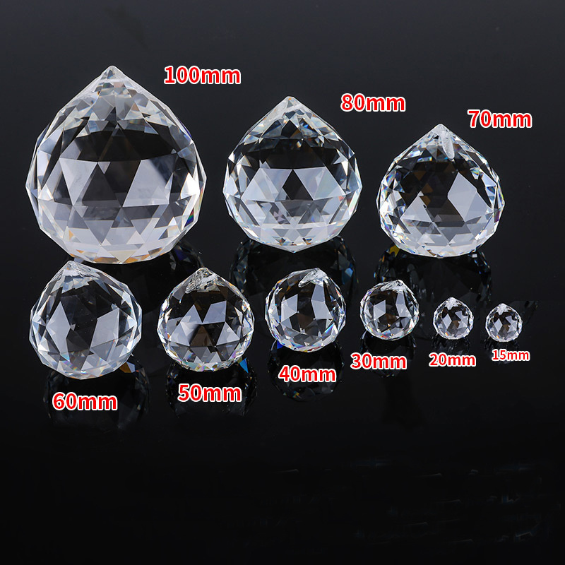 Factory Wholesale Chandelier Crystal Ball Modern Hanging Faceted Glass Ball Prism With Hole