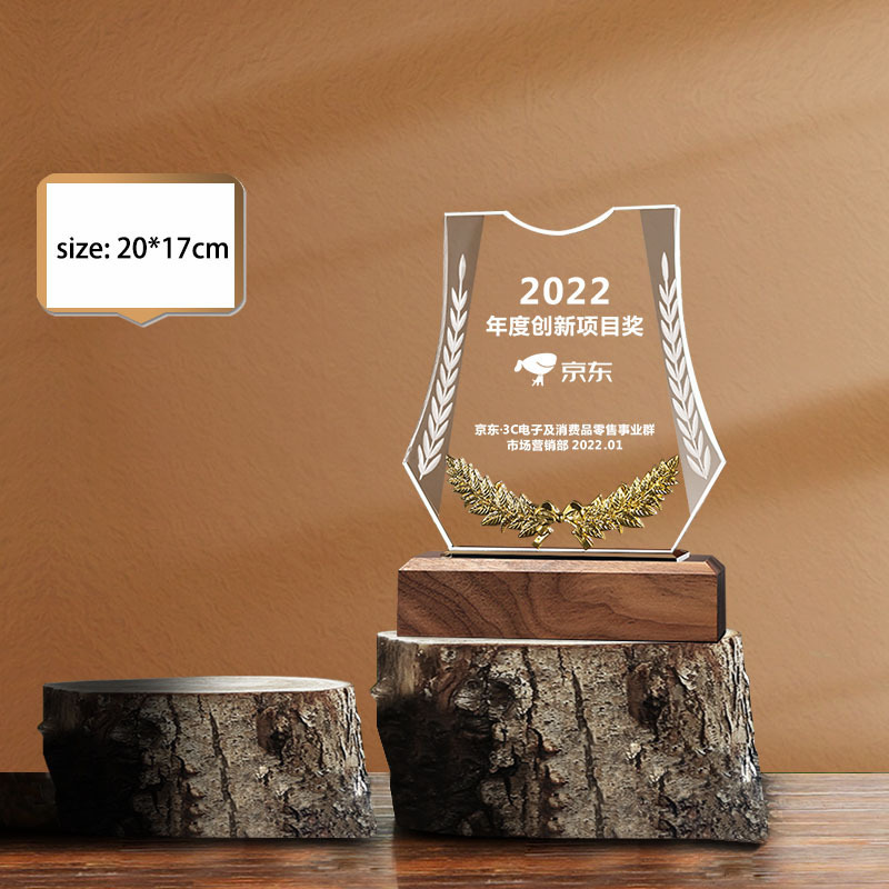 Wholesale Awards And Trophies Custom 10th 20th Anniversary Souvenir gifts Honor Glass Crystal Trophy