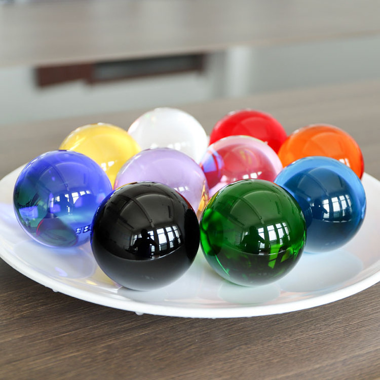 Wholesale Factory homemade Solid Large Sphere stand Colored Glass Crystal Ball