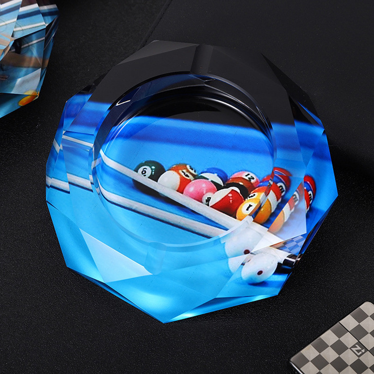 Wholesale Smoking Set Customize Portable Car Glass Crystal Ashtray