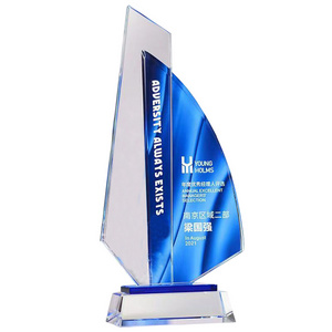 Factory Wholesale Professional Crystal Award Plaque Custom Blank Glass Trophy