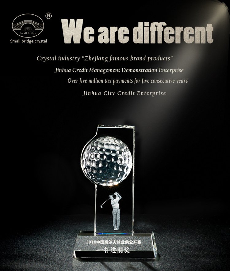 Sports crystal trophies and awards customized football, basketball any ball personal logo engraving