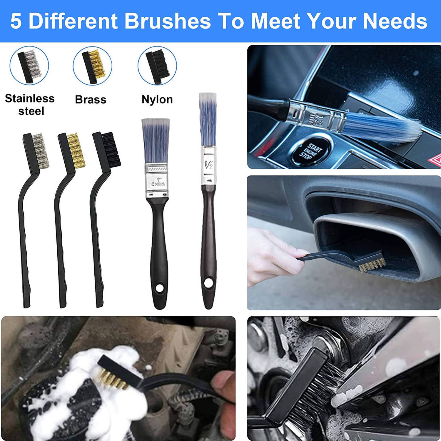 16pcs Car Wash Cleaning Kit Wash Folding Bucket Towels Tire Brush Combination Car Detailing Brush