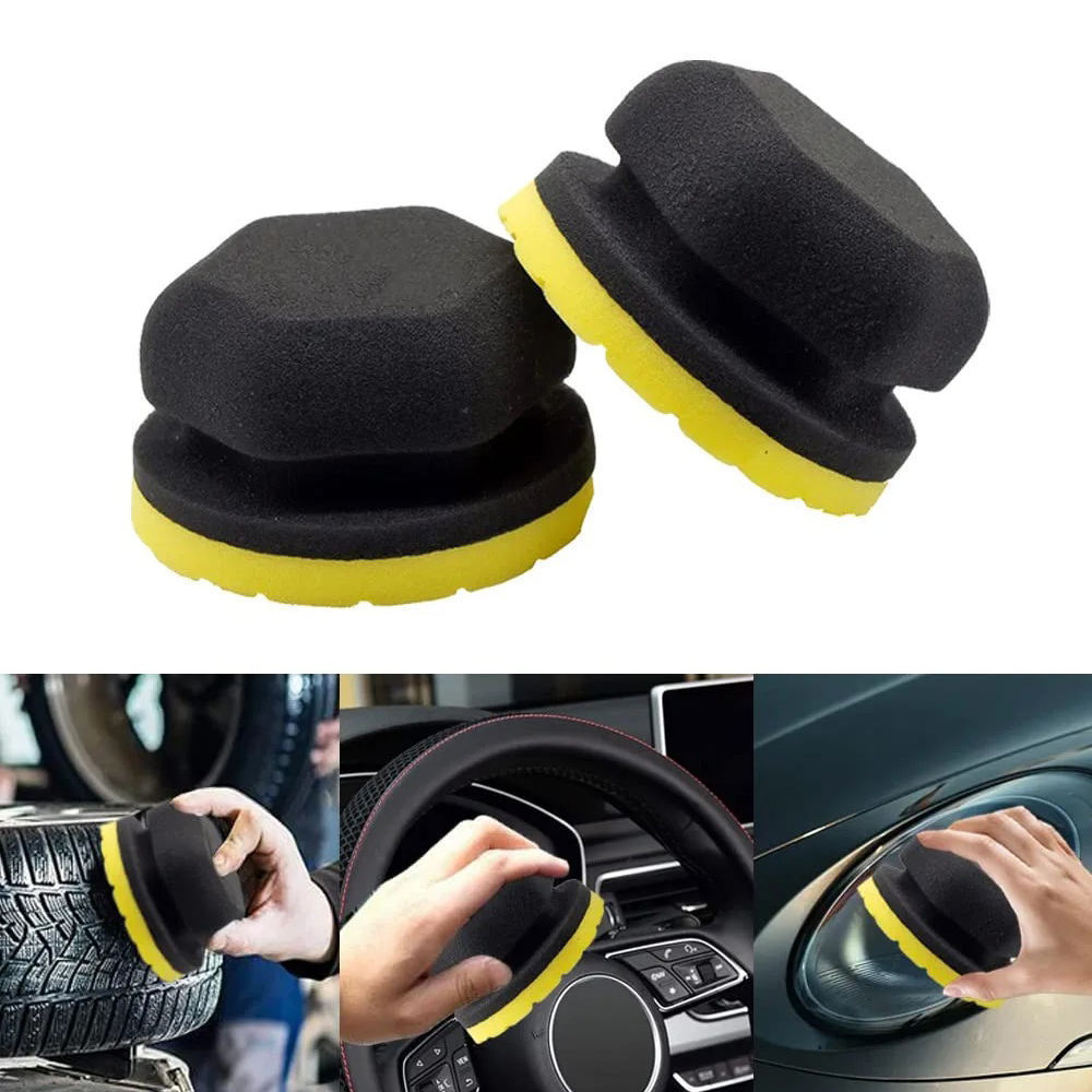 Tire Hex Grip Dressing Applicator Dressing Pad Car Detailing Foam Sponge Reusable Tire Cleaner Sponge Supplies