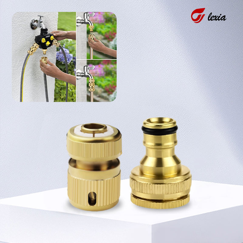 1/2 3/4 Thread Solid Brass Easy Connect Garden Hose Quick Connectors Water Hose Adapter For Watering