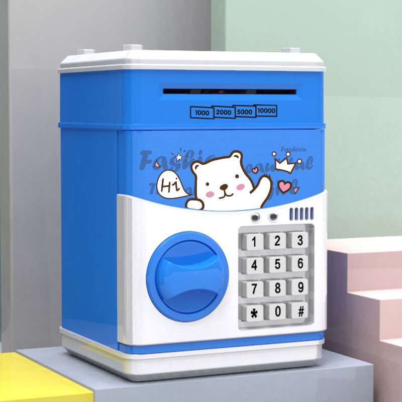 Electronic Digital Money Box Cash Coin Cartoon Kids Atm Piggy Bank