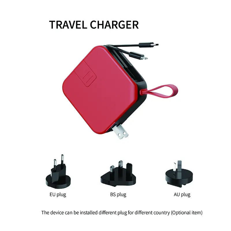 5 in 1 Portable custom logo magnetic travel powerbank AU EU UK plug travel power adapter 5 in 1 wireless charger