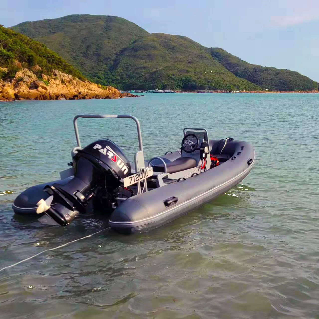 Aluminum Floor RIB Inflatable Rescue Boat Rigid Patrol Hypalon/PVC Luxury Pontoon Boat