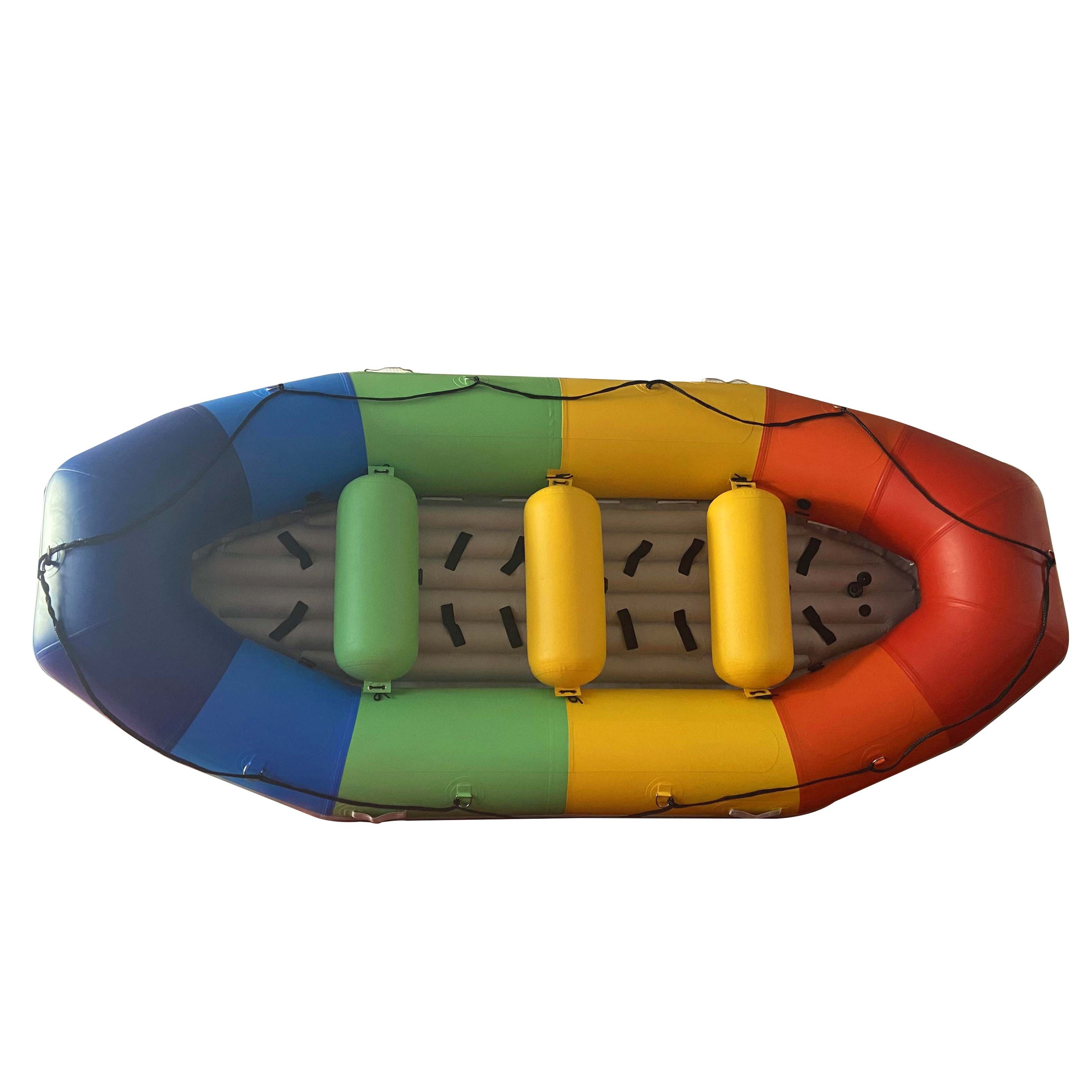 Durable 5m Rainbow Color Inflatable Rafting Boat Dinghy For Fishing Aluminum Hull RIB Rescue Boat