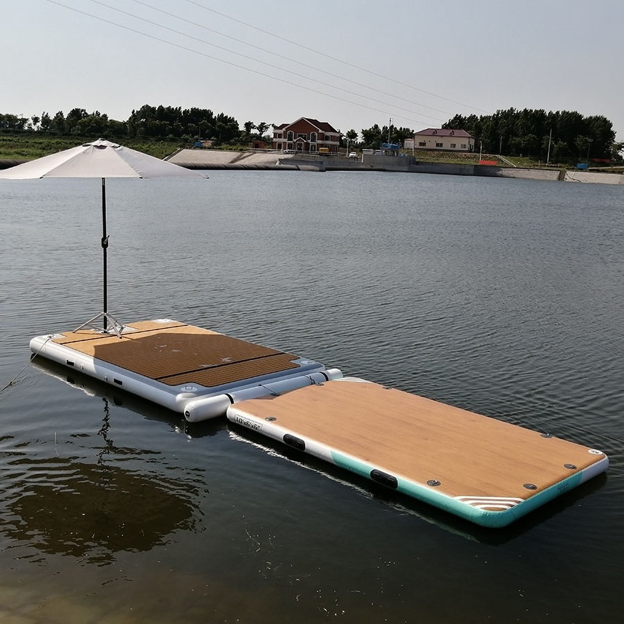 swimming pontoon platform floating inflatable boat lifts for water sports