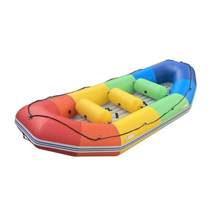 Durable 5m Rainbow Color Inflatable Rafting Boat Dinghy For Fishing Aluminum Hull RIB Rescue Boat