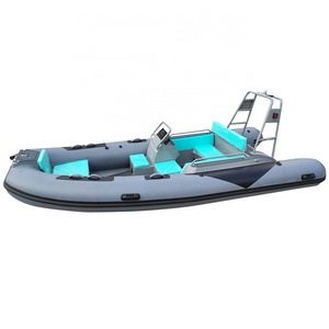 10 passengers rowing boat inflatable rigid aluminum hull 520 cm rib boat made in china